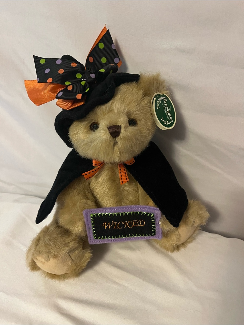 Bearington Collection Halloween 'Wicked' Plush Bear with Hat